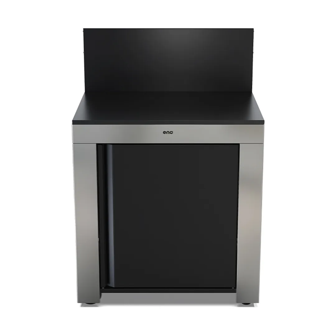 Meuble plan de travail Modulo 80 Noir et Inox