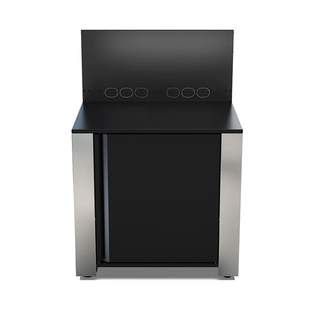 Meuble de plancha Modulo Noir et Inox