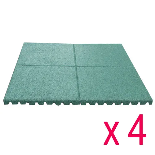 Lot 4 dalles de protection   aire de jeux enfant   100 x 100 cm   Vert