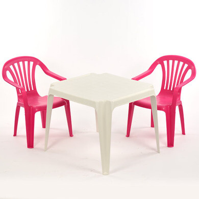 Salon de jardin enfant fushia :Table, 2 chaises - OOGarden