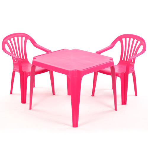 Tischgruppe für Kinder: Tisch pink + 2 Stühle pink - OOGarden