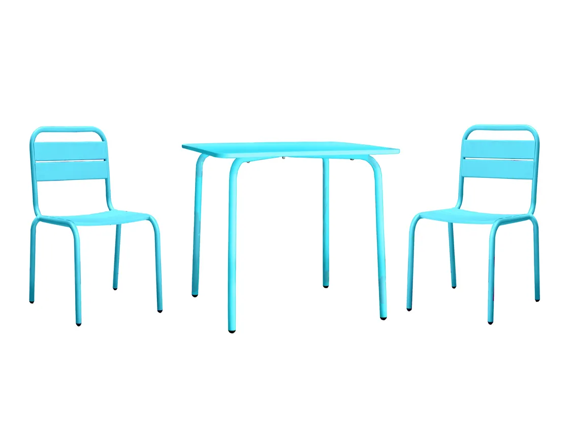 Salon métal bleu pour enfant 28cm