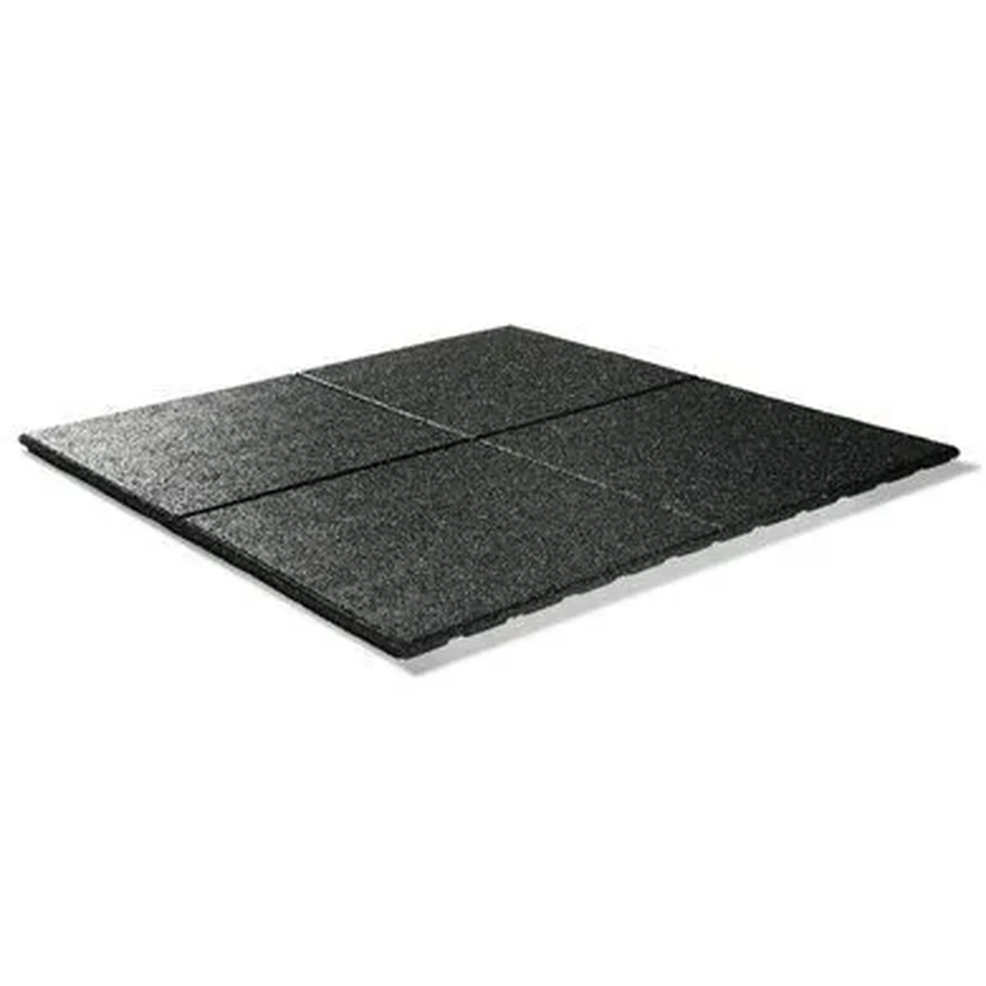 Set mit 4 Bodenplatten aus Gummi 1 x 1 m schwarz
