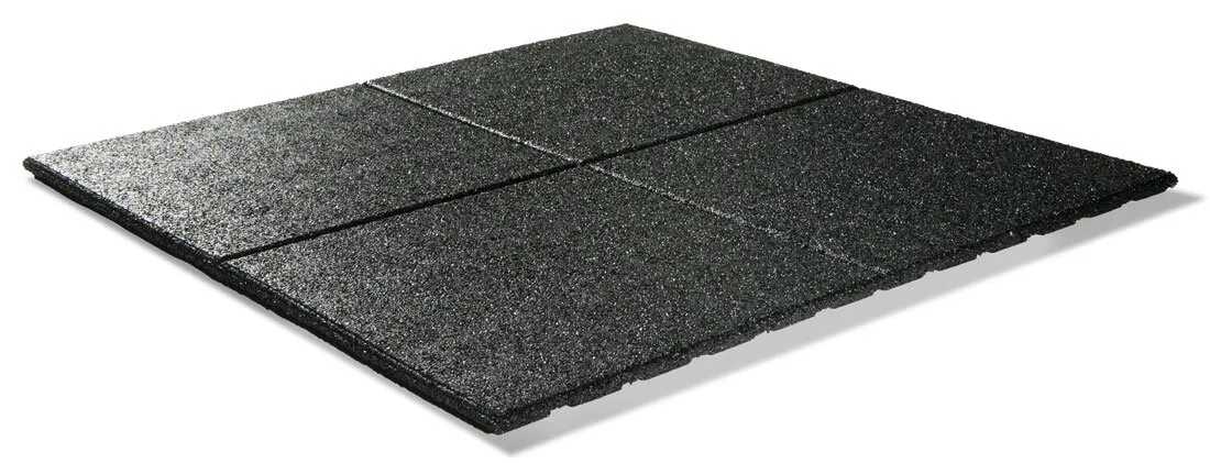 Lot de 10 dalles de protection noires pour aire de jeux 100 x 100 cm