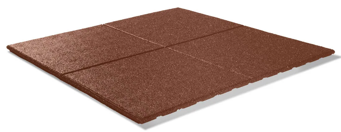 Lot de 10 dalles de protection rouges pour aire de jeux 100 x 100 cm