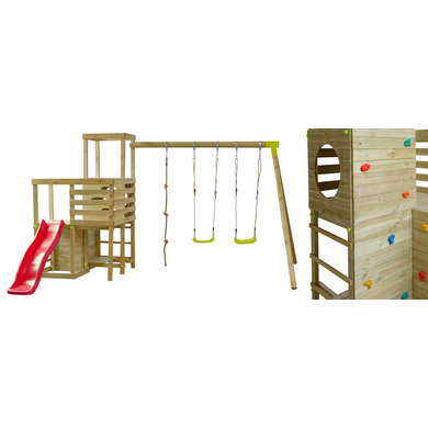 Kugooyi Balançoire de jardin réglable en hauteur - Pour enfants - Accessoire de balançoire pour l'intérieur et l'extérieur - Rouge