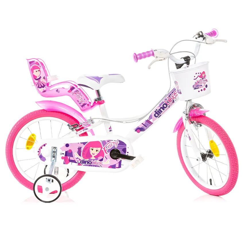Velo Fairy 16 pouces blanc   rose   DINO BIKES