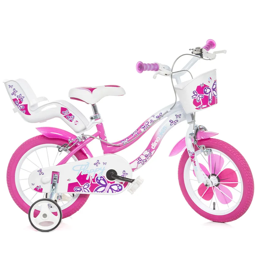 Vélo 14 pouces Flappy Blanc Rose
