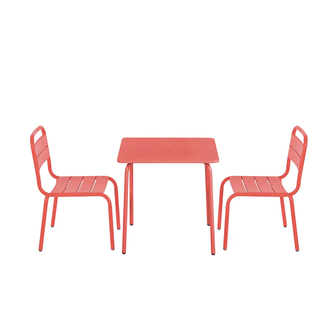 Salon de jardin en mÃ©tal pour enfant   coloris rouge