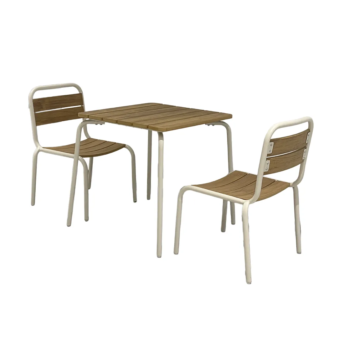 Salon de jardin en mÃ©tal et bois composite pour enfant