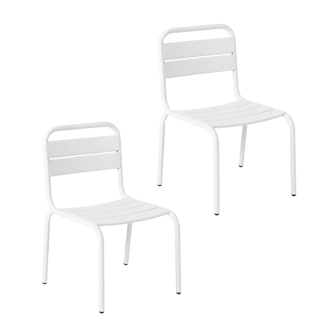 Lot de 2 chaises en métal pour enfant coloris blanc