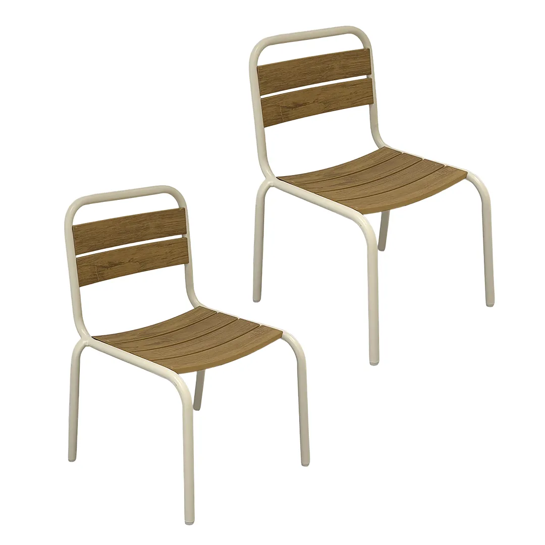 Lot de 2 chaises en métal et bois composite pour enfant