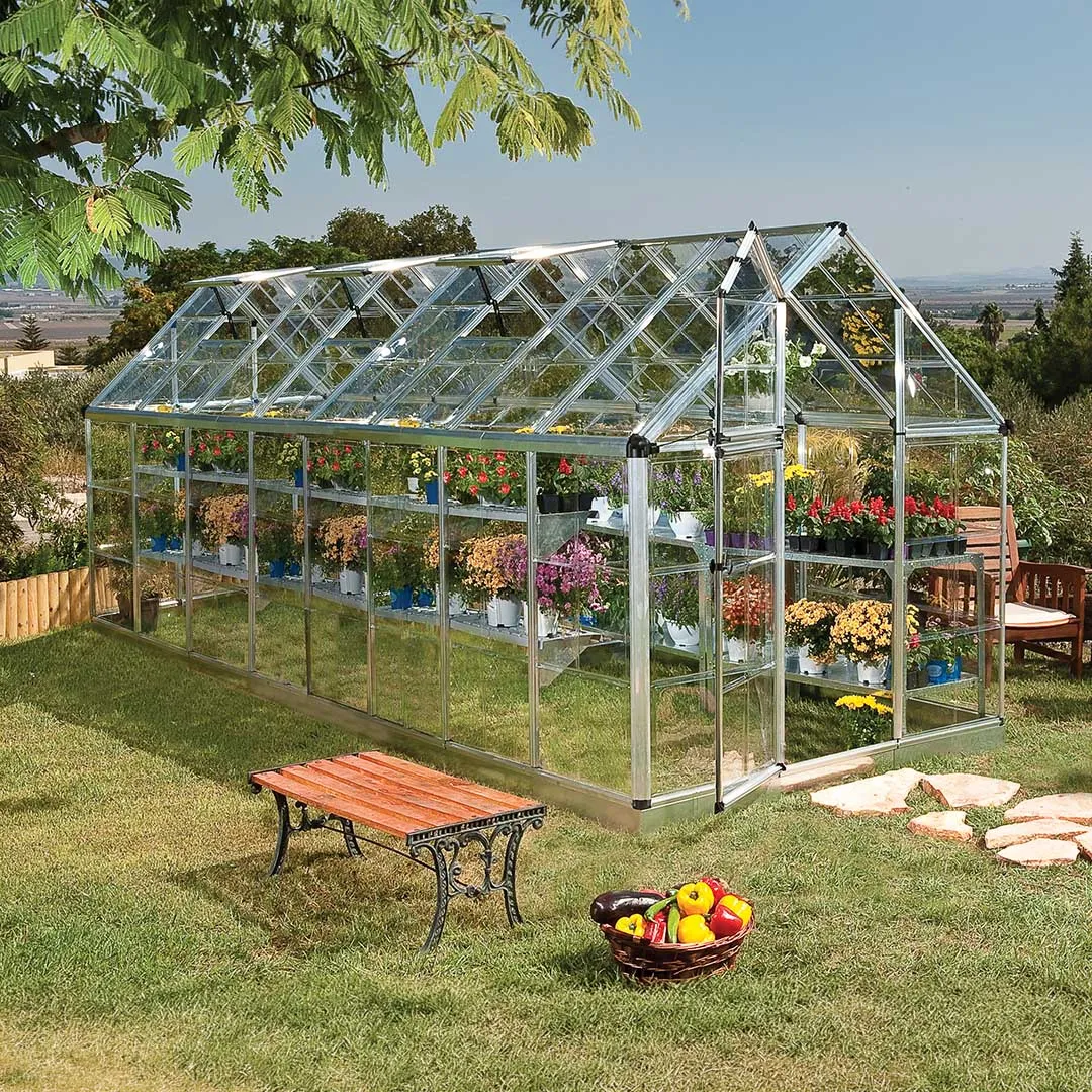 Aluminium Gartengewächshaus Grau 9,1 m² Snap Grow