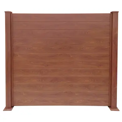 Clôture aluminium Hauteur 1.80 m Longueur 4,1 m couleur bois - OOGarden