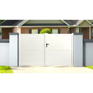 Aluminium draaipoort 3,5m x H. 1,8m Wit - SPRING - OOGarden