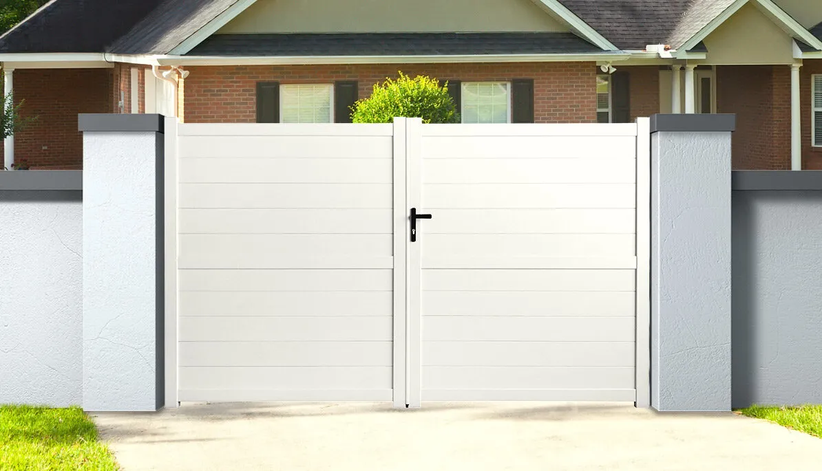 Portail aluminium battant 3,5m x H. 1,8m Blanc   SPRING