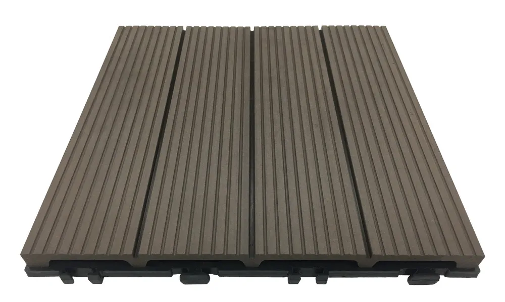 Lot de 11 dalles composite   30 x 30 x 2.7 cm   Chocolat