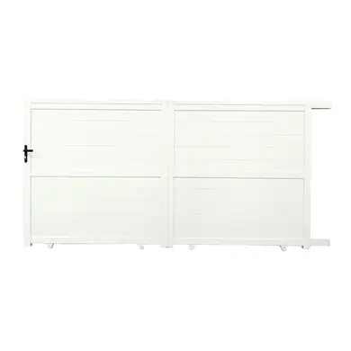 Portail aluminium coulissant 4m x H. 1,8m Blanc - SPRING - OOGarden