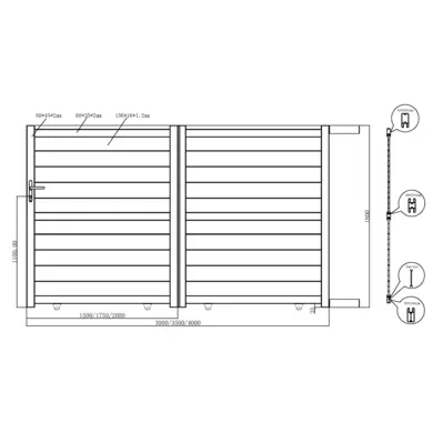 Portail aluminium coulissant 4m x H. 1,8m Blanc - SPRING - OOGarden