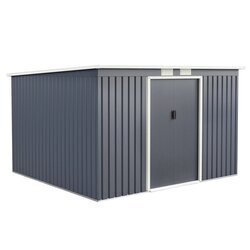 Abri de jardin métal toit plat 6.5m² Gris anthracite - OOGarden