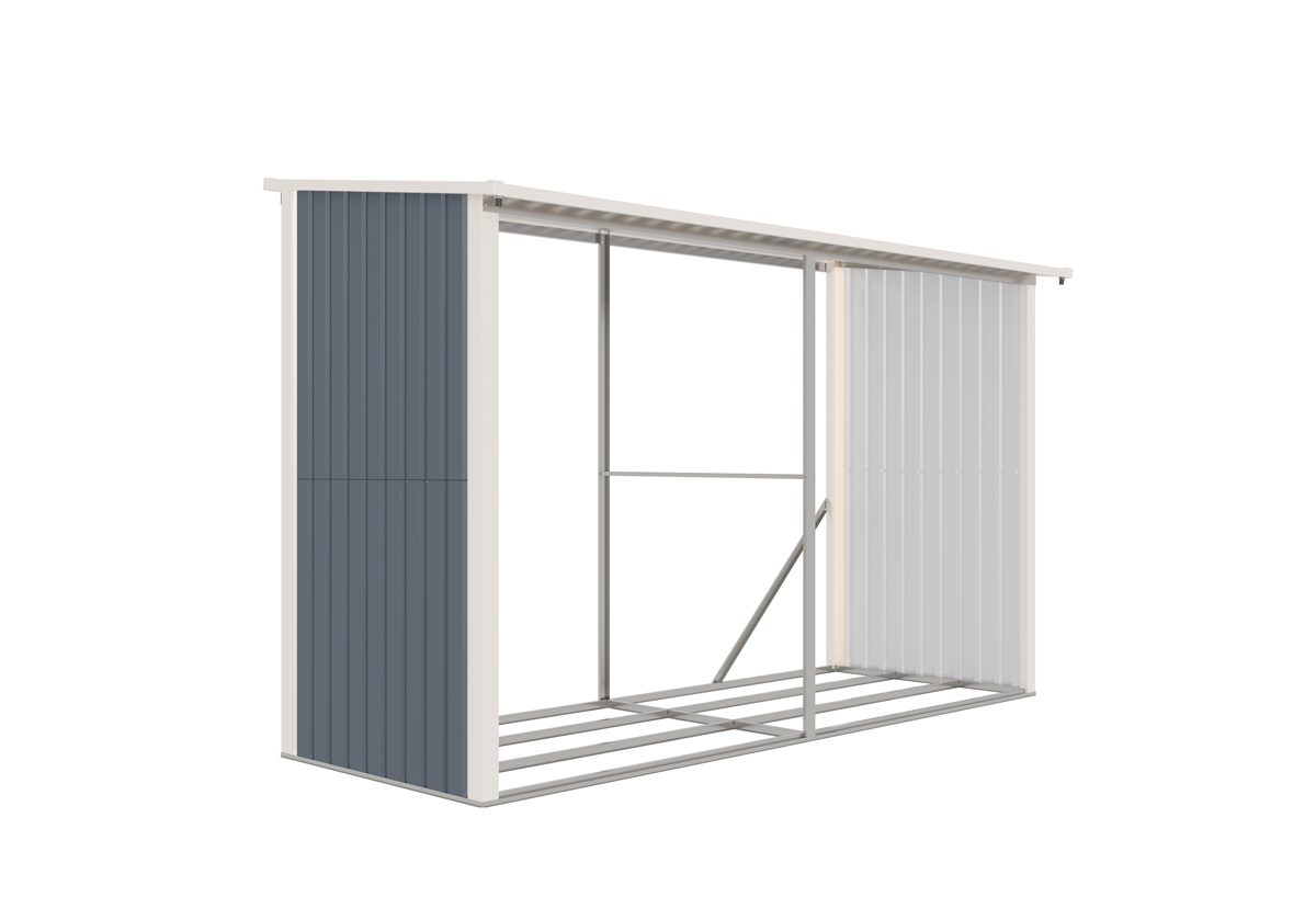 QUICK STAR Abri à Bois XXL 185x100x185 Cm - Toit Polycarbonate, Acier Anthracite, Capacité 3.5 M³, Pour Bûches 33cm