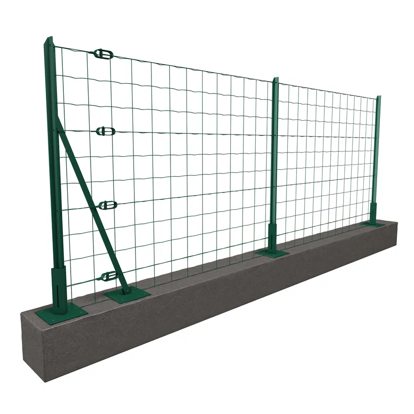 Kit 40m x H 1.50 m Grillage soudÃ© vert 100 x 50 mm   Pose sur platines