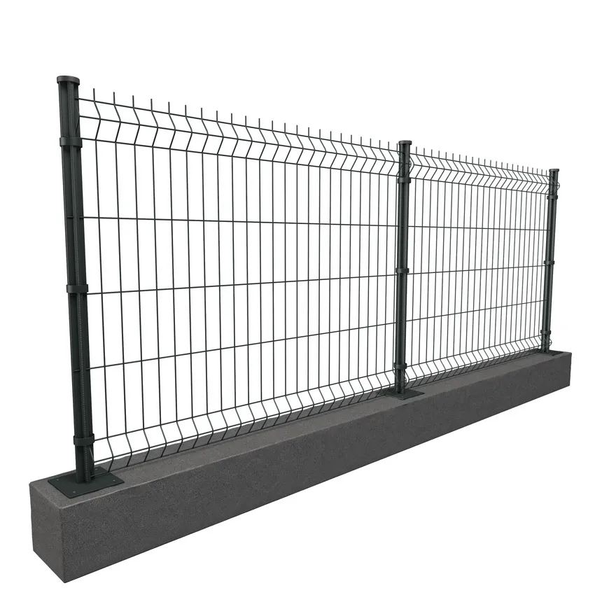 Kit 50m grillage rigide gris  Sur platines  Maille 200 x 55mm  H. 1.2m