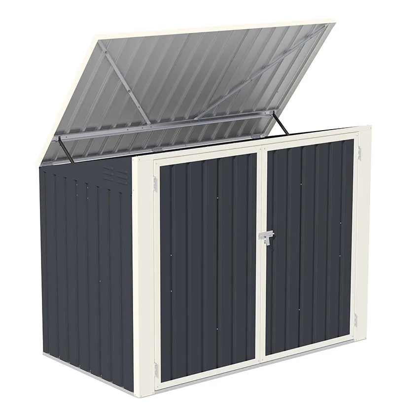 Cache poubelle double en mÃ©tal gris anthracite