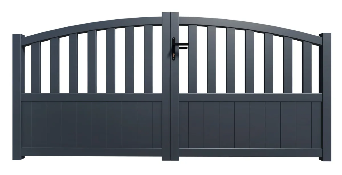 Doppelflügeltor aus Aluminium 3 m x H 1,4 m grau ADELAIDE
