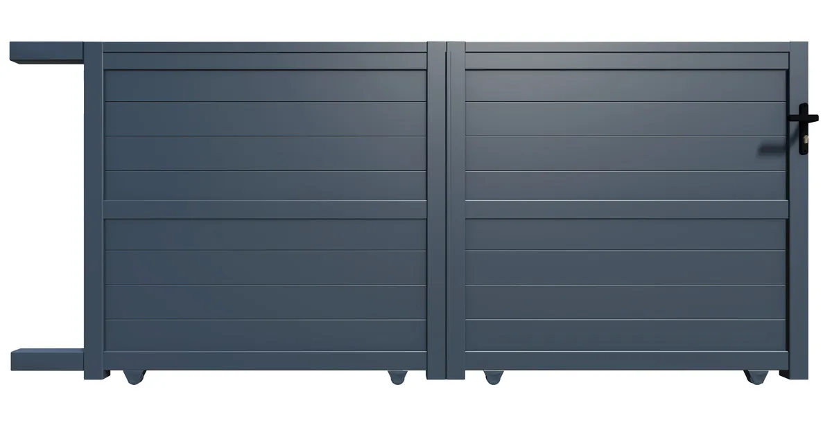 Portail aluminium coulissant 3m x H. 1,4m Gris Anthracite   BYRON