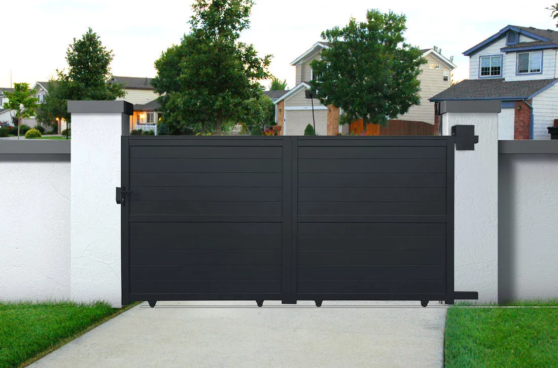 Portail aluminium coulissant 4m x H. 1,8m Gris Anthracite   SPRING