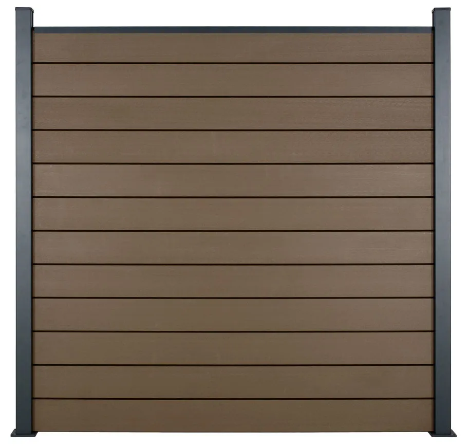 ClÃ´ture en bois composite H. 188cm x Longueur 20m chocolat