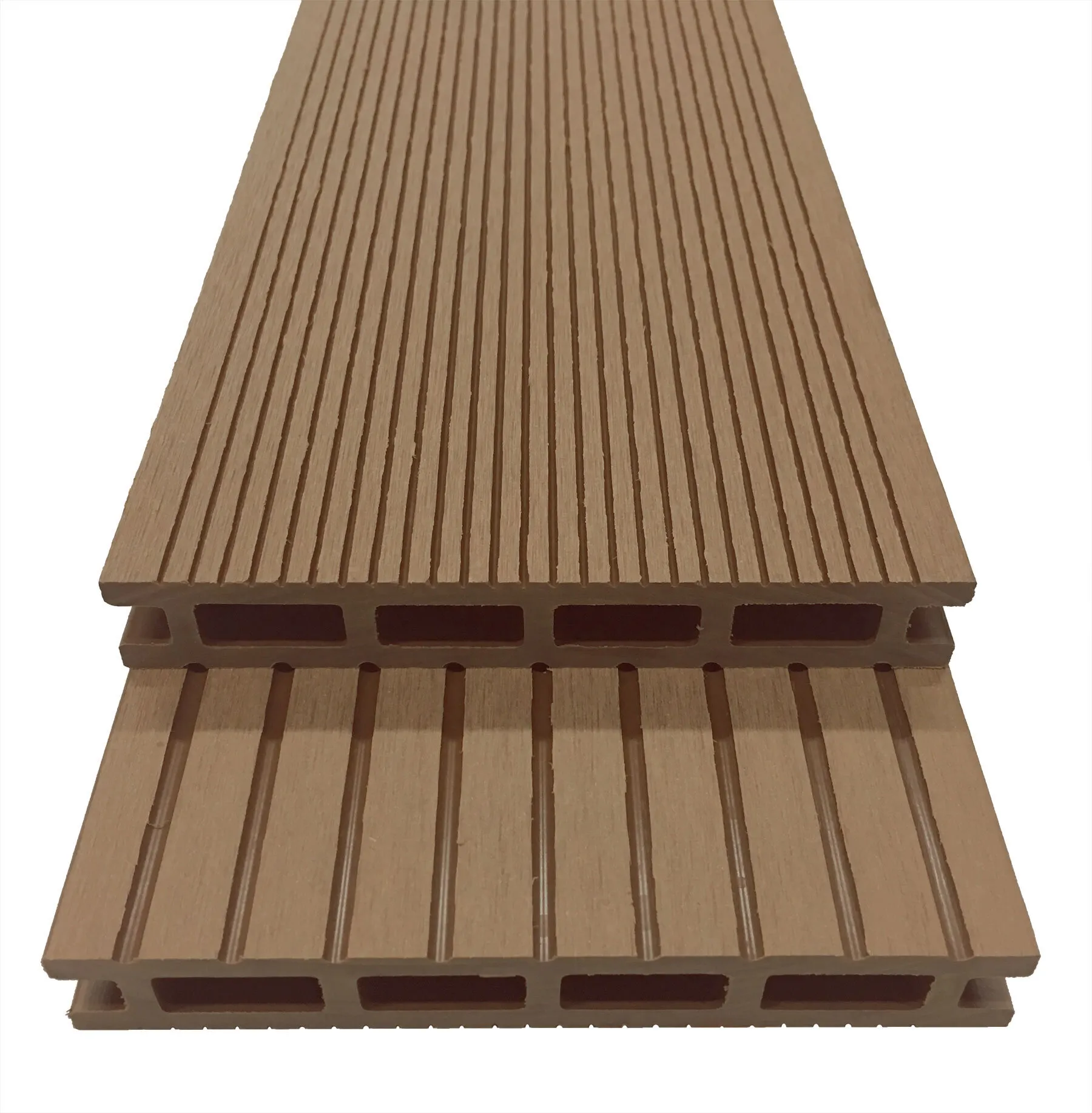 Kit 10mÂ² lames terrasse bois composite   L. 240 x l. 14,6cm   Teck