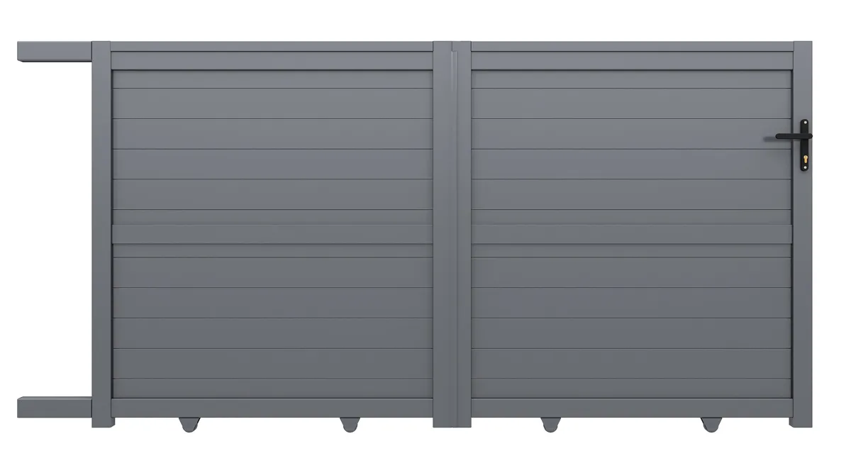 Portail aluminium coulissant 3,5m x H. 1,6m Gris clair   WODONGA