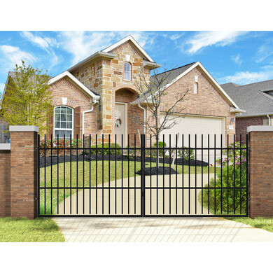 Portail acier galvanisé battant 3,5m x H. 2m Noir - MARK - OOGarden