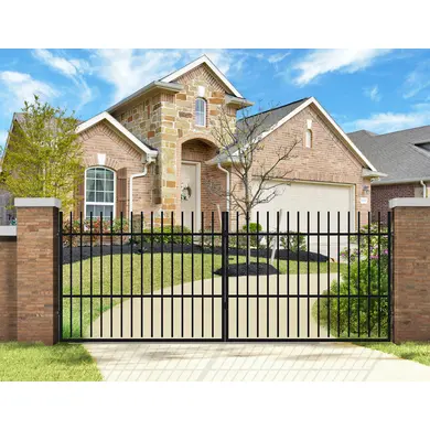 Portail acier galvanisé battant 3,5m x H. 2m Noir - MARK - OOGarden