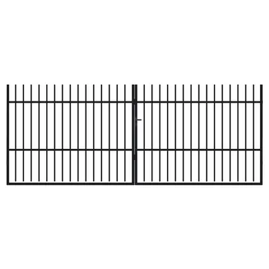 Portail acier galvanisé battant 3,5m x H. 2m Noir - MARK - OOGarden