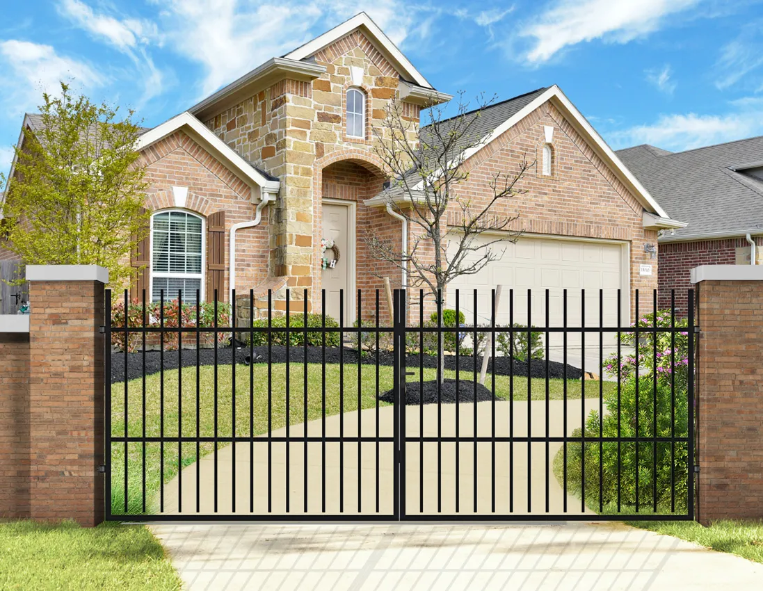 Portail acier galvanisÃ© battant 4m x H. 2m Noir   MARK