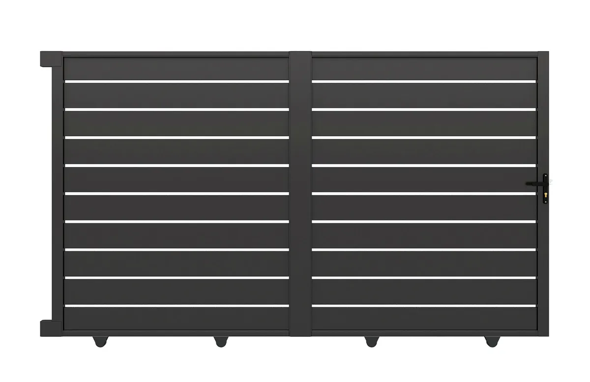 Portail alu coulissant   4m x H. 2m   Gris Terre d'ombre   EASYSIZE