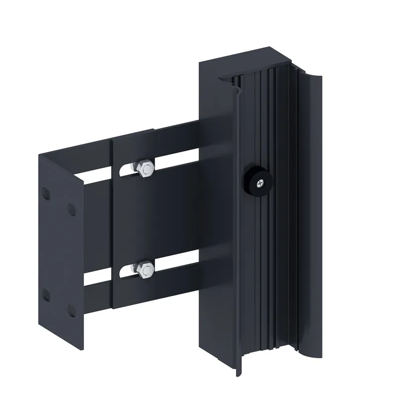 Ensemble Kit grand vent pour portail coulissant et poteau RAL 7016