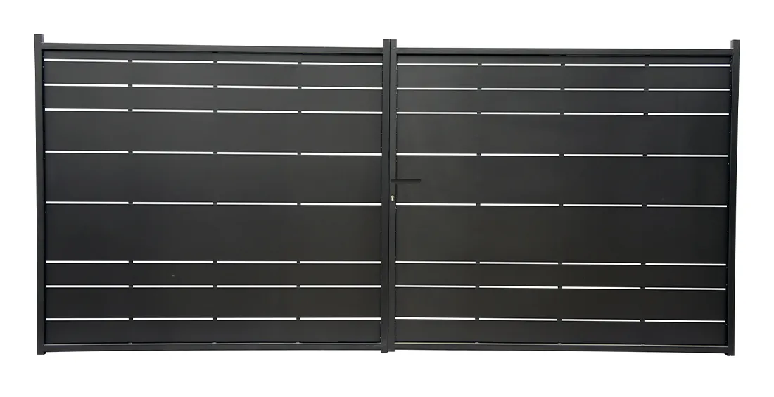 Portail fer battant 3m x H. 1,82m Noir   ALOES