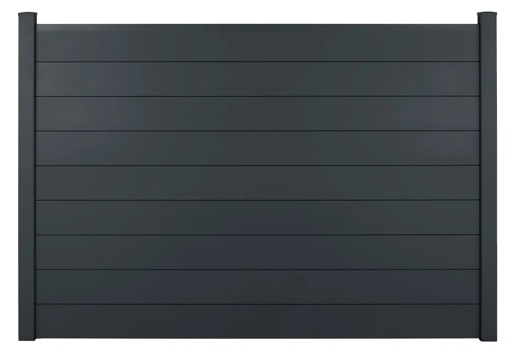 Clôture aluminium pleine Longueur 8m x H. 158cm A sceller