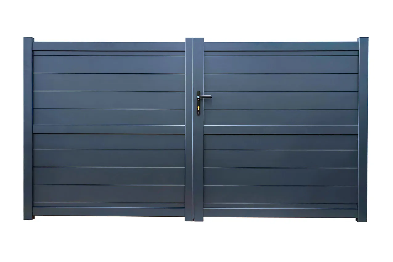 Portail aluminium battant 4m x H. 1,6m Gris Anthracite   LEONORA