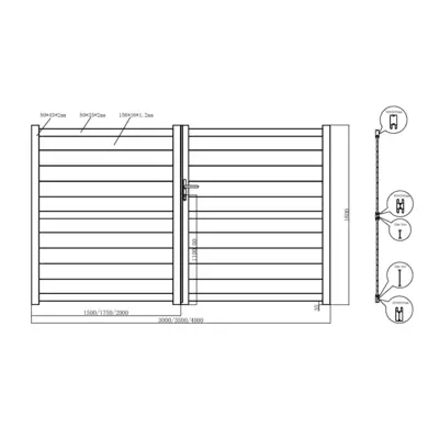 Portail aluminium battant 3m x H1,8m Terre d'Ombre SPRING + portillon - OOGarden