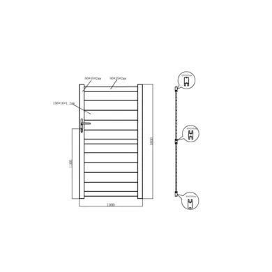Portail aluminium battant 3m x H1,8m Terre d'Ombre SPRING + portillon - OOGarden