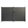 Portail aluminium battant 3m x H. 1,8m Gris Terre d'Ombre - SPRING - OOGarden