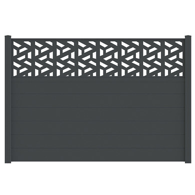 Massief aluminium hek - Lg 2m x H. 141cm - In te bouwen - TRAPEZE - OOGarden