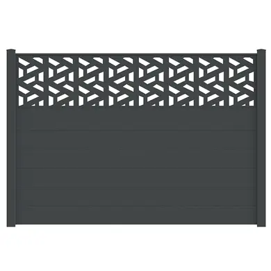 Massief aluminium hek - Lg 2m x H. 141cm - In te bouwen - TRAPEZE - OOGarden