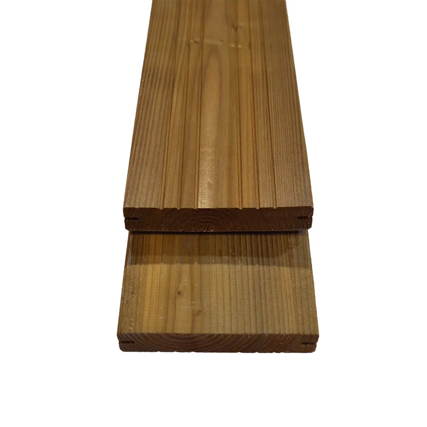 Lot de 3 lames terrasse bois Douglas L. 250 x l. 14 cm x Ep. 27 mm