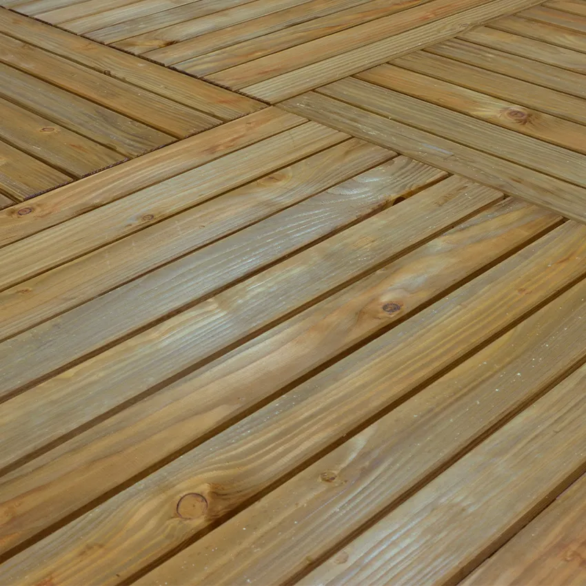 Lot de 5 dalles de terrasse bois Douglas 1mx1m   Surface : 5mÂ²